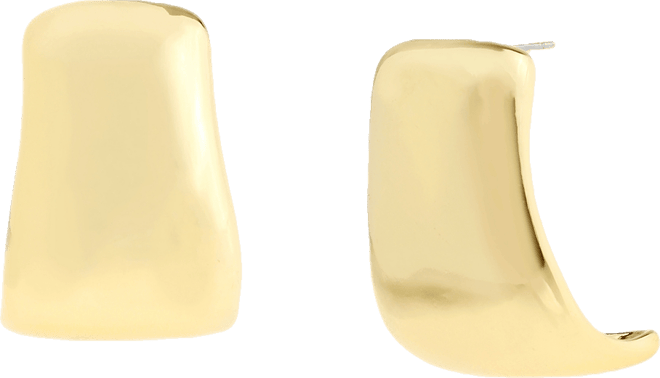 Gold Vintage Curved Button Earrings