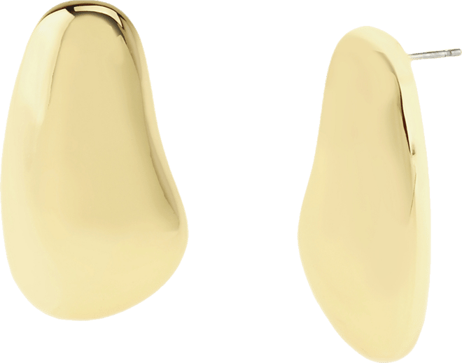 Gold Button Earrings