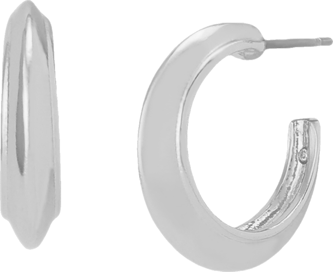 Rhodium Boho Chubby Hoop Earrings