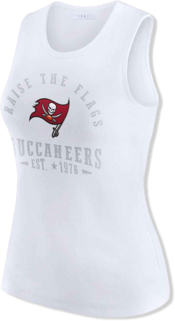 Women's White Tampa Bay Buccaneers Ribbed Graphic Tank Top