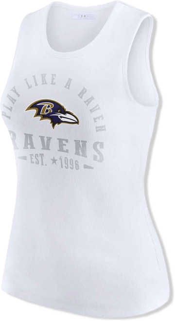 Women's White Baltimore Ravens Ribbed Graphic Tank Top