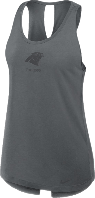 Women's Gray Carolina Panthers Glory Crisscross Performance Tank Top