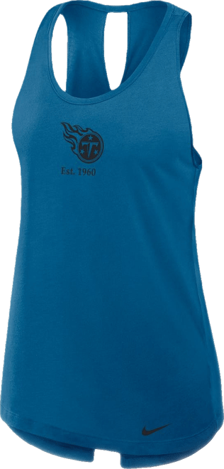 Women's Navy Tennessee Titans Glory Crisscross Performance Tank Top