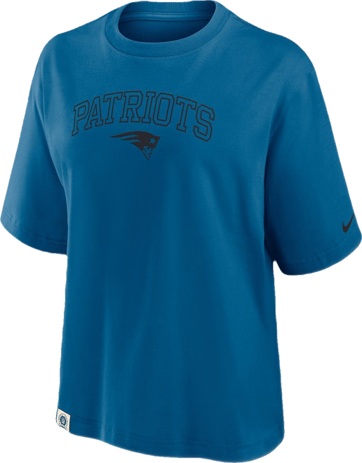 Women's Blue New England Patriots Glory Arch Boxy T-Shirt
