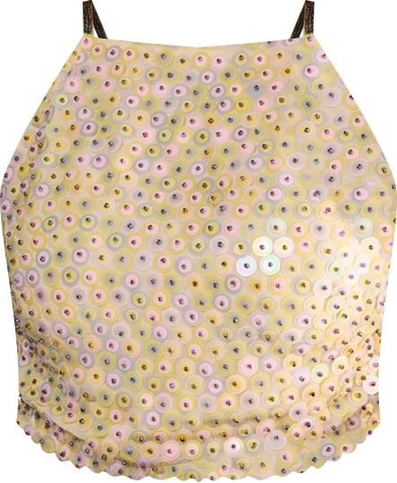 Women's Studded Sequin Beaded Strap Crop Top