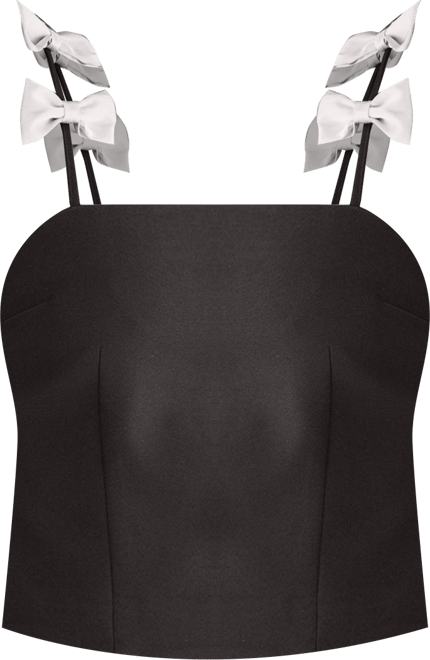 Women's Contrast Bow Tailored Top