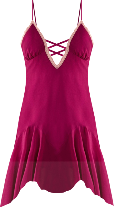 Women's Lace Criss Cross Godet Hem Mini Dress