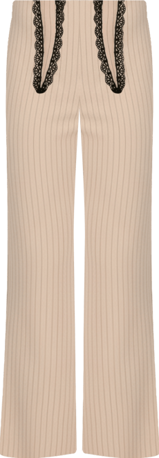 Women's Lace Trim Tailored Flared Pants