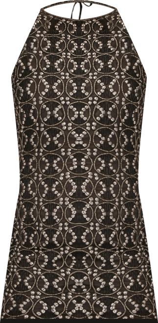 Women's Hand Embellished Beaded Mini Dress