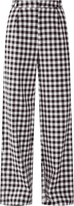 Women's Gingham Tailored Wide Leg Pants