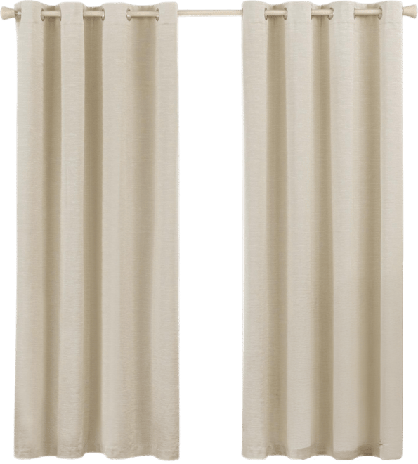 100% Blackout Cotton Blend Thermal Grommet Curtains, 2 Panels, 52"x108"