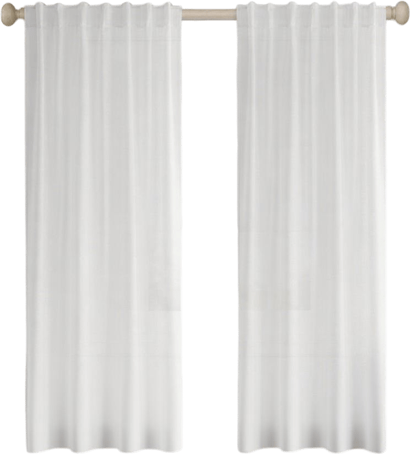 Short Linen Blend Light Filtering Curtains for Living Room (2 Panels), 52"x54"