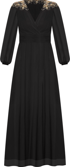 Women's Ieena Embellished Shoulder Blouson Sleeve Evening Gown