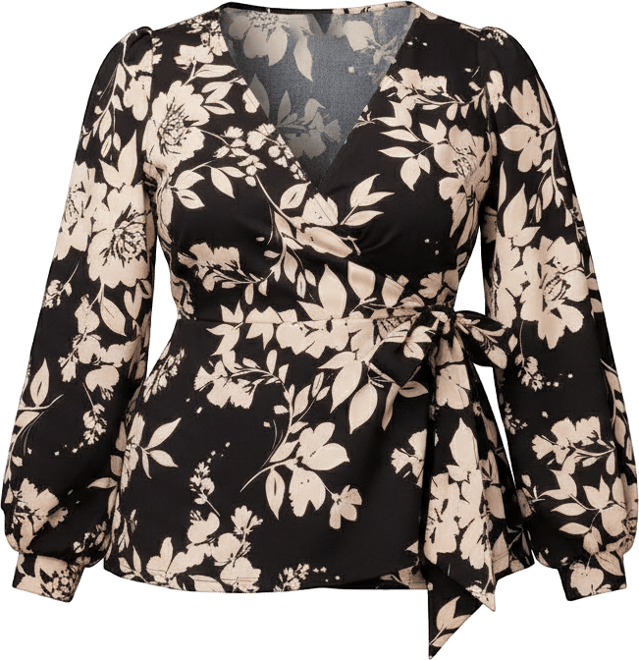 Plus Size Natasha Long Sleeve Wrap Top