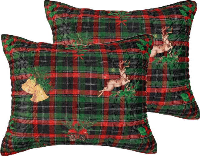 Home Merry Tartan 2-Pc. Sham Set, Standard