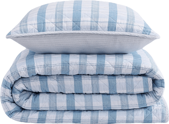 Dreamy Plaid Cotton Reversible 2-Pc. Quilt Set, Twin
