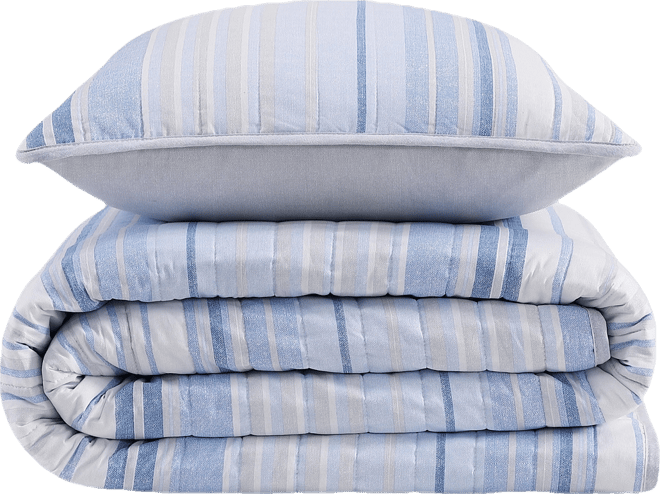 Bold Stripe Textured Cotton Reversible 2-Pc. Quilt Set, Twin