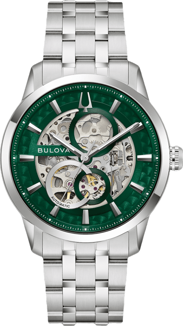 Men's Classic Sutton Automatic Silver-Tone Stainless Steel Bracelet Watch 40mm