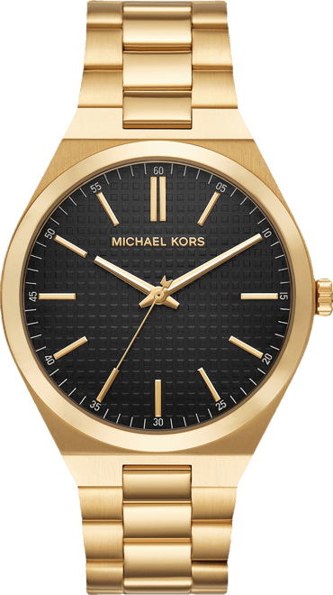 Michael Kors Men's Lennox Three-Hand Gold-Tone Stainless Steel