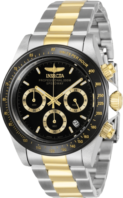 Men's 36743 Speedway Quartz 3 Hand Black Dial Watch