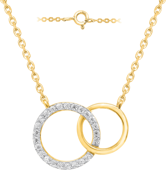 Diamond Interlocking Rings 18" Necklace (1/6 ct. t.w.) in Sterling Silver