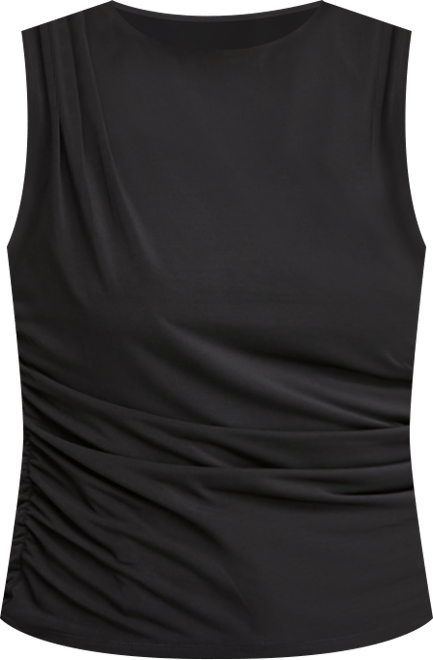 Women's Short-Sleeve Ruched Boatneck Top, Macy's Exclusive