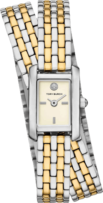 Women's The Eleanor Two-Tone Stainless Steel Double Wrap Bracelet Watch 20mm