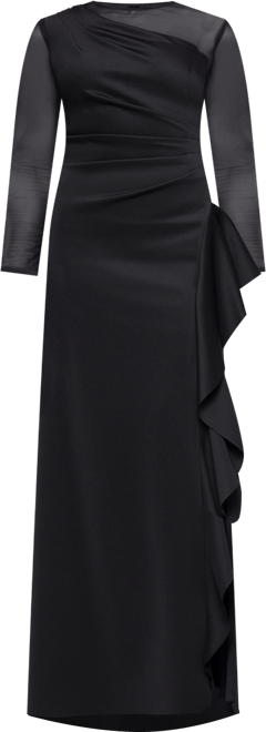Petite Crew Neck Long Sleeve Dress