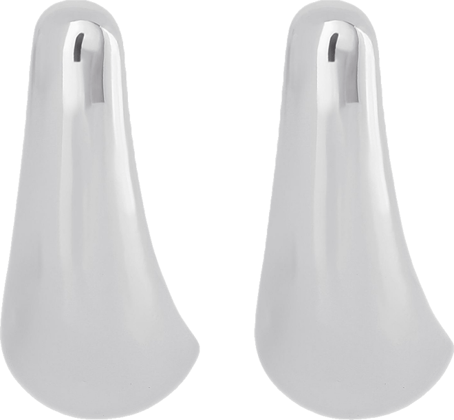 Sculptural Silver-Tone Drop Earrings for Modern Elegance