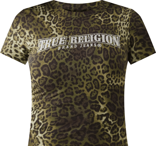 Women's Leopard Crystals Baby T-Shirt