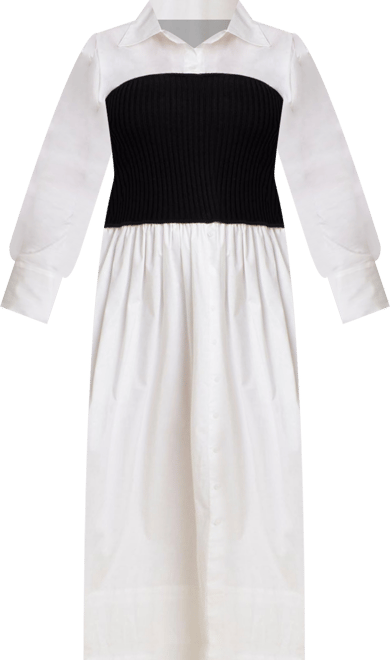 Women's Plus Size Sweater Twofer Shirt Dress