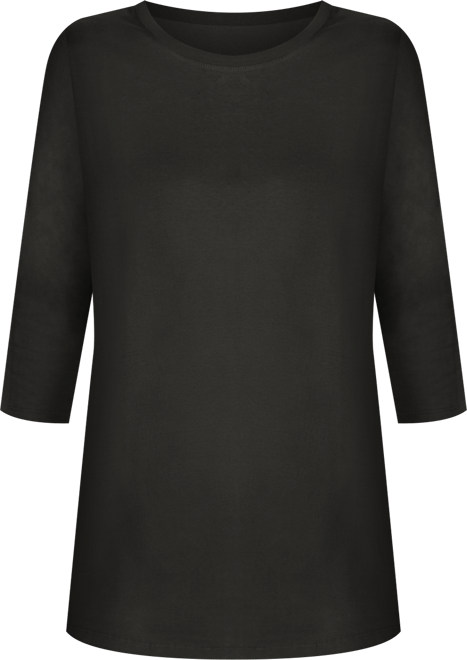 Plus Size Within Perfect Three-Quarter Sleeve Crewneck Tee