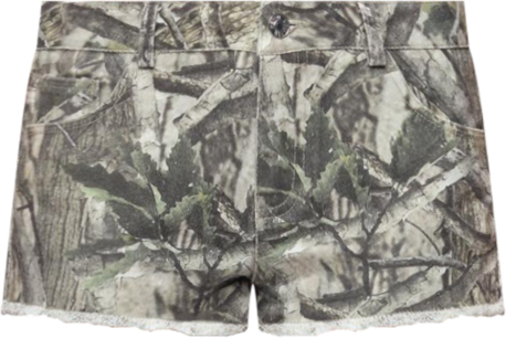 Womens Joyce Camo Low Rise Denim Shorts