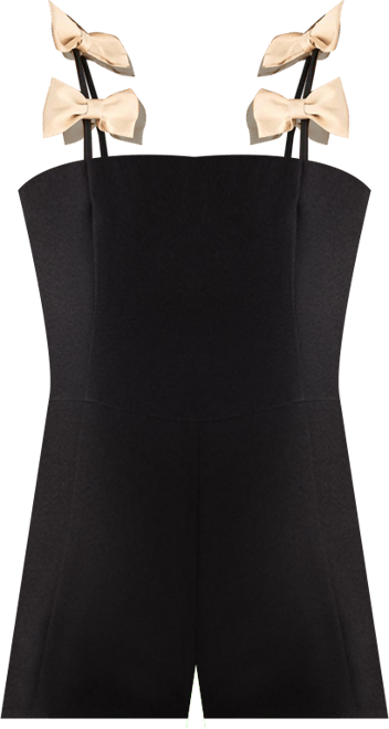 Women's Contrast Bow Tailored Romper Playsuit