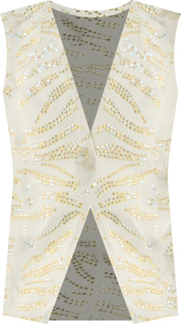 Women's Zebra V-Neck Tailored Vest