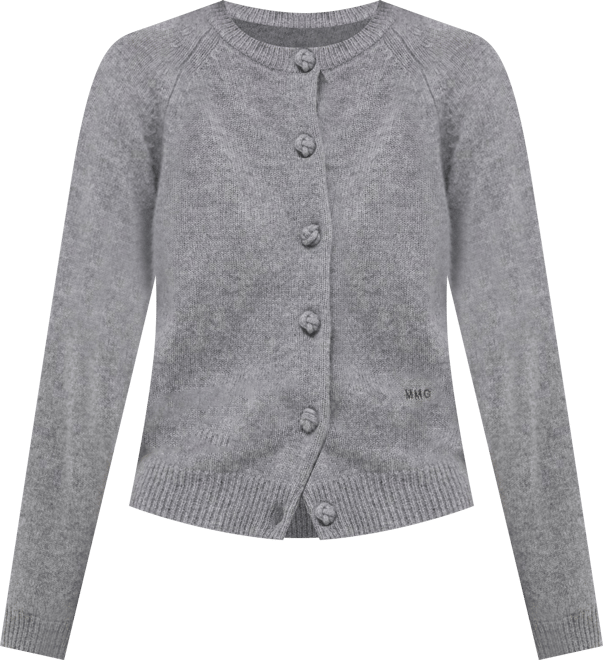 Butter Yellow Knot Button Cashmere Cardigan