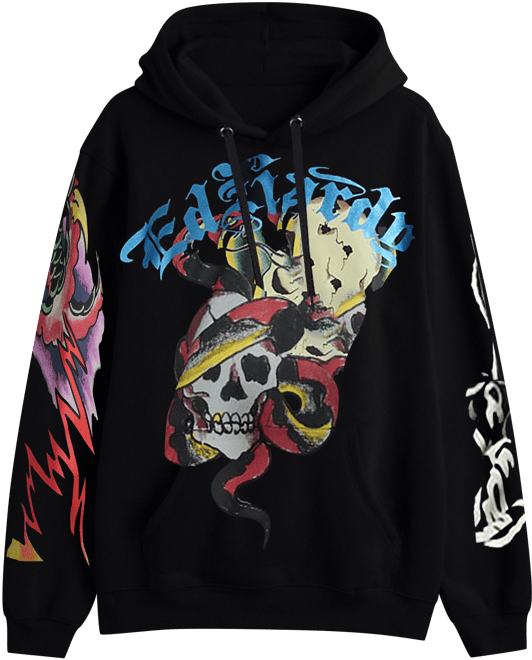 Shop Ed Hardy Sacred Heart Rhinestone Boxy Tee EHM1101-25RS-BLK