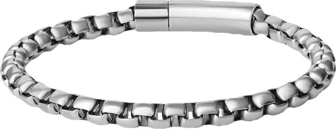 Men's Silver-Tone Box Chain Bracelet