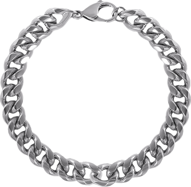 Men's Silver-Tone Curb Chain Bracelet