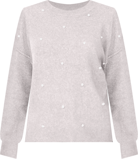 Women's Embellished Pearl Crewneck Sweater