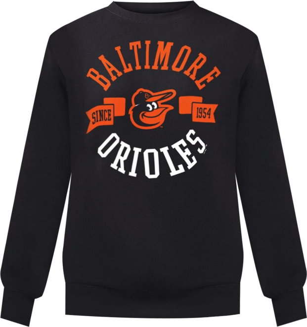 Women's Black Baltimore Orioles Team Logo Fleece Pullover Sweatshirt