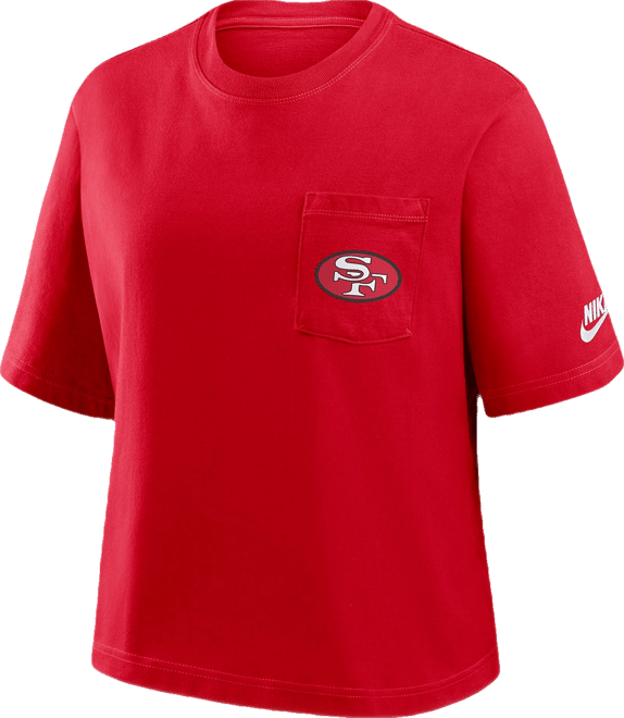 Women's Scarlet San Francisco 49ers Rewind Pocket Boxy T-Shirt