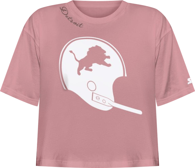 Women's Pink Detroit Lions Play the Ball Boxy Cropped T-Shirt