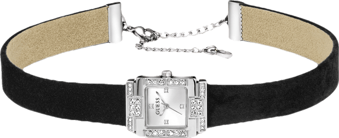 Women's Black Silver Tone Analog Watch, 21mm