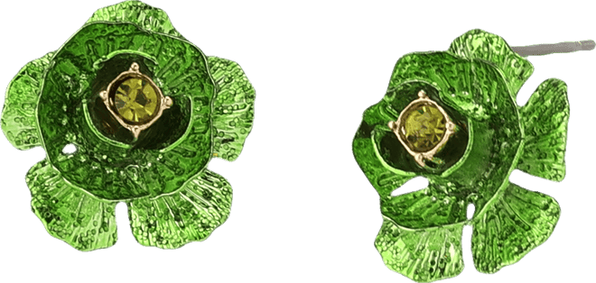 Faux Stone Flower Stud Earrings