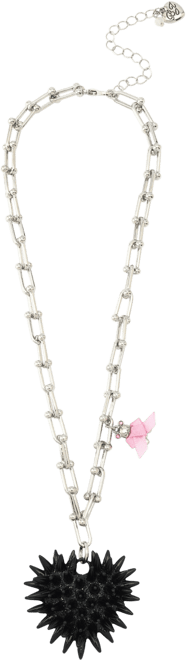 Faux Stone Spiky Heart Pendant Necklace