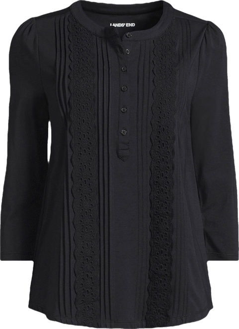 Women's 3/4 Sleeve Lightweight Jersey Embellished Top