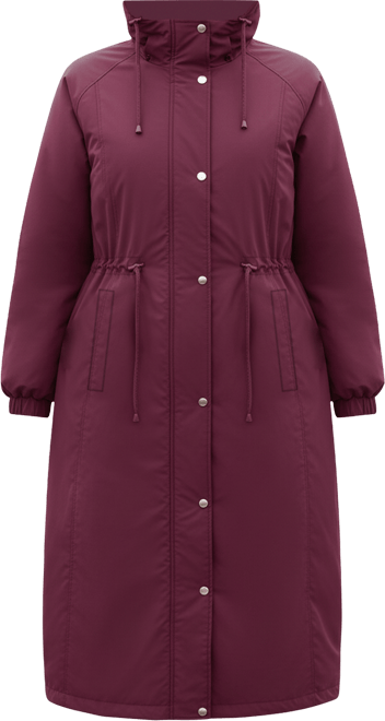 Plus Size Long Hooded Taslon Jacket