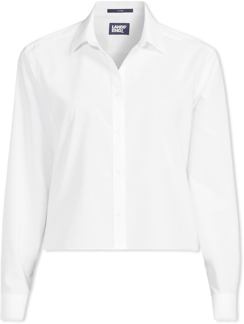Women's Plus Size No Iron Boxy Cropped Shirt