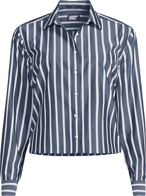 Women's Plus Size No Iron Boxy Cropped Shirt